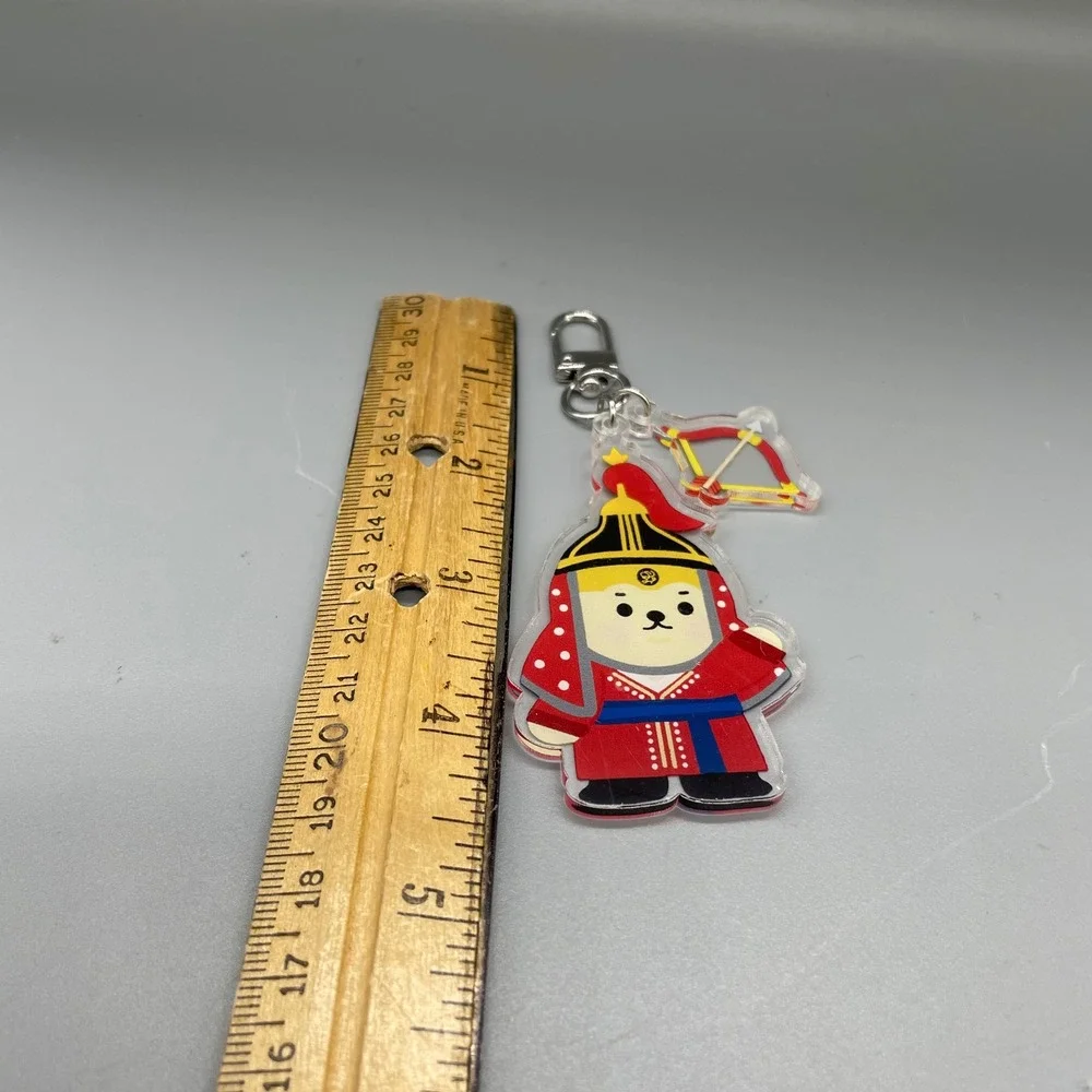 Korean Cultural Heritage Bear Archer Acrylic Keychain Joseon Armor Charm
